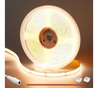 GOMING Tira LED COB 24V Blanco Cálido 3000K 5M CRI 93+ 4100lm Luminiscencia Lineal Alta Densidad 312LED/M No Impermeable IP20 Luces LED para Sala Estar Dormitorio Armario y Más(Sin Alimentación)