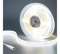 GOMING Tira LED COB 24V Blanco Frio 6000K 5M Brillo Alto 4500lm CRI 93+ Luminiscencia Lineal Alta Densidad 480LED/M Not Impermeable IP20 Luces LED para Gabinete Sala de Estar Armario(Sin Alimentación)