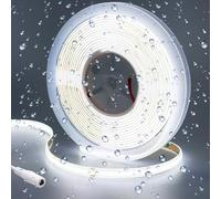 GOMING Tira LED COB 24V Blanco Frio 6000K 5M Impermeable IP65 Alta Densidad 480LED/M CRI 93+ Brillo Alto 4300lm Luminiscencia Lineal Luces LED para Gabinete Armario Sala Estar Decor(Sin Alimentación)