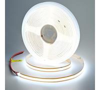 GOMING Tira LED COB 24V Blanco Frío 6000K Corte a Voluntad 5M 13W/M Alta Densidad 528LED/M Brillo Alto 4600lm CRI 93+ IP20 No Impermeable Luces LED para Gabinete Decorativo(Sin Alimentación)