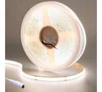 GOMING Tira LED COB 24V Blanco Natural 4000K 5M Brillo Alto 4300lm CRI 93+ Luminiscencia Lineal Alta Densidad 320LED/M No Impermeable IP20 Luces LED para Gabinete Sala Estar y más(Sin Alimentación)