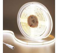 GOMING Tira LED COB 24V Blanco Natural 4000K 5M Brillo Alto 4500lm CRI 93+ Luminiscencia Lineal Alta Densidad 480LED/M Not Impermeable IP20 Luces LED para Gabinete Sala Estar Armario(Sin Alimentación)