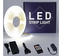 GOMING Tira LED COB 24V Dimmable Blanco Frio 6000K 10M CRI 93+ con Regulador Alimentación 24V 3A 72W Luminiscencia Lineal 312LED/M No Impermeable IP20 Luces LED para Decoración del Hogar