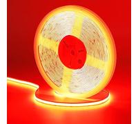 GOMING Tira LED COB 24V Rojo 620nm 10M Brillo Alto Luminiscencia Lineal Alta Densidad 384LED/M Not Impermeable IP20 Luces LED para Gabinete Dormitorio Sala Estar Cocina Armario(Sin Alimentación)