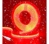 GOMING Tira LED COB 24V Rojo 620nm 5M Impermeable IP65 Alto Densidad 480LED/M Alta Brillo Luminiscencia Lineal de Luces LED para Gabinete Patio Jardín Pasillo y más(Sin Alimentación)
