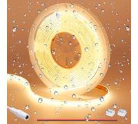 GOMING Tira LED COB 5M 12V Blanco Cálido 3000K Impermeable IP65 11W/M CRI 93+ Luminiscencia Lineal Alta Densidad 312LED/M Luces LED para Gabinete Sala Estar Dormitorio y Más(Sin Alimentación)