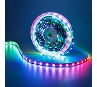GOMING WS2812B 5V Tira LED Direccionables 5M 300LED 5050SMD PCB Blanca Flexible RGB LED Strip Dream Color IP20 Cinta LED No Impermeable para Fiesta en Casa(No Incluye Controlador y Alimentación)
