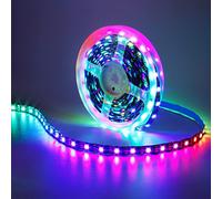 GOMING WS2812B 5V Tira LED Direccionables 5M 300LED 5050SMD PCB Negro Flexible RGB LED Strip Dream Color IP20 No Impermeable Cinta LED para Fiesta en Casa(No Incluye Controlador y Alimentación)