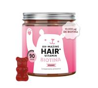 Gominolas Biotina Ah-mazing Hair Vitamin - Para el cabello, uñas y piel - 10.000 µg de Biotina, Zinc, Vitaminas B6, C, E e Yodo - 90 Unidades (3 meses), Vegana - Bears with Benefits