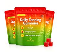 Gominolas bronceadoras, fórmula nutritiva para la piel, sabor a sandía, 60 unidades,3pcs