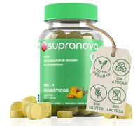 Gominolas con prebióticos y probióticos intestinales (alta concentración) (60 gummies SIN AZUCAR). Gomitas para mejorar la flora y salud digestiva y reducir gases e hinchazon adultos. 100% veganas