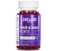 Gominolas de Biotina 5000 mcg con Zinc para Cabello, Piel y Uñas | 60 Gominolas Veganas Sabor Arándano | 1 Mes | CHIC & LOVE