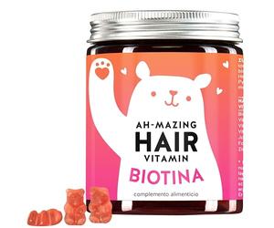 Gominolas de Biotina Ah-mazing Hair Vitamins para Pelo, Piel y Uñas - 5000 µg de Biotina, Zinc, Vitaminas B6, C, E, Ácido Fólico & Yodo - 60 Unidades (2 Meses), Veganas, Bears with Benefits