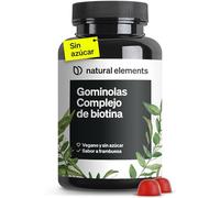 Gominolas de Biotina para el cabello, piel y uñas - Alta dosis de biotina 5000 mcg + Selenio, Zinc, Vitamina C, A, E y más - 120 Gomitas sabor a frambuesa - Sin azúcar - Probado en laboratorio
