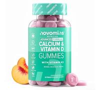 Gominolas de Calcio con Vitamina D3 y K2-400 mg de Calcio, 600 UI de Vitamina D3 y 200 μg de Vitamina K2 por Ración - Para Huesos, Dientes y Músculos - Sin Gluten - 60 Gominolas - Novomins