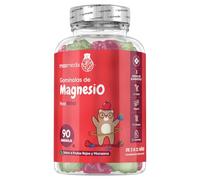 Gominolas de Citrato de Magnesio para Niños 727mg, 90 Gominolas Veganas, 80mg de Magnesio Puro, 3 Meses de Suministro - Sabor a Frutos Rojos y Manzana, De 3 a 12 Años de Edad, Sin Gluten ni Lactosa