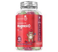 Gominolas de Citrato de Magnesio para Niños 727mg, 90 Gominolas Veganas, 80mg de Magnesio Puro, 3 Meses de Suministro - Sabor a Frutos Rojos y Manzana, De 3 a 12 Años de Edad, Sin Gluten ni Lactosa