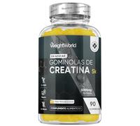 Gominolas de Creatina Monohidratada 5000mg - Gomitas Pre Entreno Sabor Limón de Creatina Monohidrato Sin Azúcar ni Gluten - Suplemento para el Gym, Sin OGM