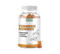 Gominolas de Cúrcuma con Jengibre y Pimienta Negra - Alta Dosificación con 80% de Curcumina y 95% de Piperina - Antiinflamatorio y Antioxidante Natural - 60 Unidades Sabor Naranja