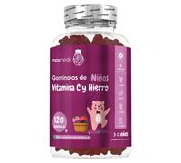 Gominolas de Hierro con Vitamina C para Niños - 120 unidades para 4 meses de suministro Sabor a Frutos Rojos