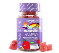 Gominolas de Magnesio para Niños - 546 mg de Citrato de Magnesio que Proporcionan 60 mg de Magnesium - Suplemento Vegano y Sin Gluten - 30 Gominolas - 1 Mes de Suministro - Sabor Fresa - Novomins