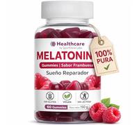 Gominolas de Melatonina y Biotina | Sabor Frambuesa Natural | Descanso Nocturno con 1 mg Melatonina | Sin Azúcar Añadido | Vegano y Sin Gluten | 60 Gummies de Pectina | Sin Alérgenos
