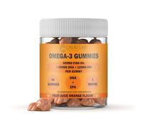 Gominolas de Omega-3 +500 mg de Fish Oil +250 mg DHA +125 mg EPA - Salud Cerebral, Ocular, Cardiovascular - Sabor Naranja - 90 Gomas - 3 Meses- Máxima Concentración Ácidos Grasos de Omega 3 EPA y DHA