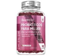 Gominolas de Probióticos para Mujer - 90 Unidades Sabor Arándano - Con 4 mil millones de UFC, Aceite de Onagra, Arándanos y D-Manosa