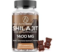 Gominolas de Shilajit 1400 mg, alta dosis, sin azúcar | Suplemento premium del Himalaya con ácido fúlvico y oligoelementos, 60 gominolas veganas