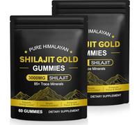 Gominolas de Shilajit 3000mg, Shilajit Puro del Himalaya, Gold Shilajit Gummies, Sin Gluten (60 Gominolas) (2 PCS)