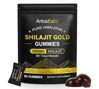 Gominolas de shilajit - gominolas puras de shilajit del Himalaya Gold 3000 mg, más de 85 oligoelementos, mejoran la resistencia, la fuerza y la capacidad de aguante, sin ingeniería genética 60 PCS