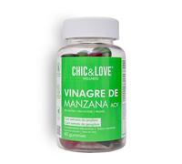 Gominolas de Vinagre de Manzana Mejora Digestion Reduce Hinchazon y Efecto Antinflamatorio con Vitamina C Jengibre - Vegano - 60 gummies Sidra de Manzana Natural - CHIC & LOVE