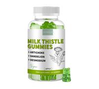 Gominolas Detox de Cardo Mariano, Alcachofa, Diente de León y Desmodium Sabor Manzana - Mejora la Digestión y Detox Hígado - Alta Dosificación Silimarina - Vegano, No-GMO, Sin Gluten, 60 Unidades