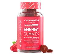 Gominolas Energéticas - Sin Cafeína - Creatina, Taurina, Ginseng, Maca Negra, Vitamina B12, B6 - Multivitaminas Hombre para la Energía y Cansancio - 60 Gominolas - Energy Gummies - Novomins