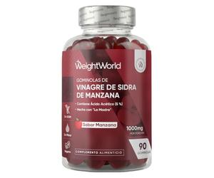 Gominolas Keto de Vinagre de Sidra de Manzana 1000mg - 90 Gominolas Vegano | Con la Madre y Vitamina C, Sabor Natural a Manzana, con Ácido Acético, Remolacha, Vitaminas Grupo B - Sin Filtrar, Sin OGM