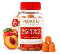 Gominolas Magnesio 180mg con Vitamina C y D3 100% VRN | 60 Gummies Músculos y Huesos | 30 Días | Magnesio Citrato | Articulaciones | Vegano, Sin Gluten, Sin Lactosa | Sabor Melocotón | PEDROIA