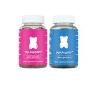 Gominolas masticables con sabor a frutos rojos Top Support + Gominolas masticables con sabor a melocotón, regulan el organismo, aumentan la energía y promueven la vitalidad (paquete de 2 botellas)