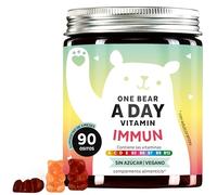 Gominolas Multivitaminas One Bear A Day - Refuerzo Vitamínico para el Sistema Inmune - Vitamina A, B6, B7, B12, C, D, E y Niacina - 90 unidades (3 meses), Veganas, Sin Azúcar, Bears with Benefits