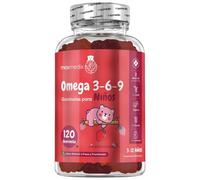 Gominolas Omega 3 6 y 9 para Niños - 336 mg 120 Unidades - Sabor Fresa y Frambuesa