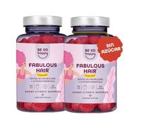 Gominolas para el pelo con Biotina6000 mcg, 120 dias, Vitaminas para el Cabello con +10 componentes: Zinc, Selenio y Vitaminas A, B6, B12, C, D, E, Sabor a Fresa, Veganas, BeSoHappy®