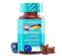 Gominolas para la Concentración para Niños - 30 Gominolas - con Ashwagandha, Melena de León, Vitamina B12, B6 y L Teanina - Nootrópicos Memoria y la Concentración - Sin Gluten y Veganas - Novomins