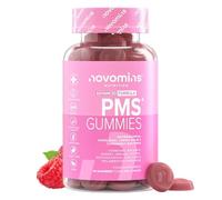 Gominolas PMS con Probióticos - 60 Gominolas - Multivitaminas Mujer con Ashwagandha, Dong Quai, Melisa, Vitamina B6, D y Zinc - Vegano - para el Equilibrio Hormonal y el Ciclo Menstrual - Novomins