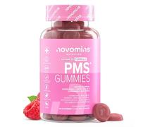 Gominolas PMS con Probióticos - Con Ashwagandha, Dong Quai, Melisa, Vitaminas B6 y D, Magnesio y Zinc - Suplemento Vegano para el Equilibrio Hormonal y el Ciclo Menstrual - 60 Gominolas - Novomins
