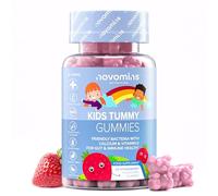 Gominolas Probioticos Niños - 2 Mil Millones de UFC - Probioticos con Calcio y Vitamina D para Niños - Salud Intestinal - 1 Mes de Suministro - Sin Gluten y Vegetariano - 30 Gominolas - Novomins