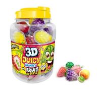 Gominolas Rellenas Fruit 3D - 60 Unidades - Rellenas con Liquido Acido - 5 Frutas de Gominola Rellena.