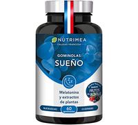 Gominolas Sueño - Melatonina 0,95 mg- Calidad y conciliación del Sueño y Ayuda para Dormir - Con Pasiflora, Eschscholtzia y Melisa - 60 Gominolas Veganas - Sabor a Frutos del Bosque - Nutrimea