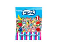 Gominolas Vidal Megasurtido Ácido bolsa de 1 Kg - Megasurtido ácido compuesto por fresas, dedos y pies. Todo un mix de clásicos recogidos en una única bolsa. Predominan el sabor fresa y frambuesa -