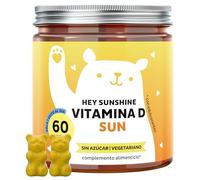 Gominolas Vitamina D3 Hey Sunshine Sun Vitamin - para huesos y sistema inmunitario - Vitamina D3 alta dosis - 60 unidades (2 meses) - Sin Azúcar, Vegetariano - Bears with Benefits