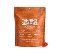 Gomitas de bronceado para la piel, gomitas de bronceado rápido sin sol, astaxantina, betacaroteno y licopeno, 60 unidades, veganas y sin azúcar para adultos