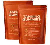 Gomitas de bronceado para mujeres, 2026 gomitas de bronceado bronceado rápido sin sol, astaxantina, mezcla de beta-caroteno y licopeno, brillo natural y luminosidad para la piel e hidratación, gomita